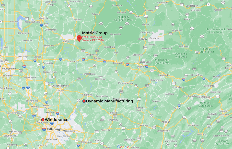 Map of locations