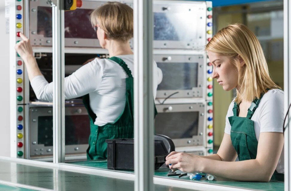 Image of female engineers working in factory